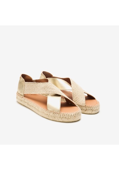 Sandalet Kadın Mar Toni Pons Flat Espadrılle In Suede And Raffıa Platin