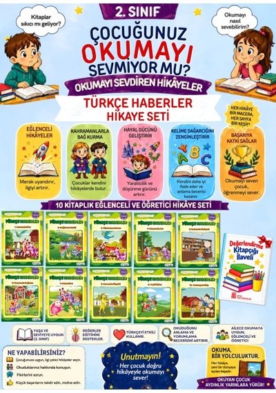 2.sınıflar İçin Okumayı Pekiştiren Hikaye Seti 10'lu