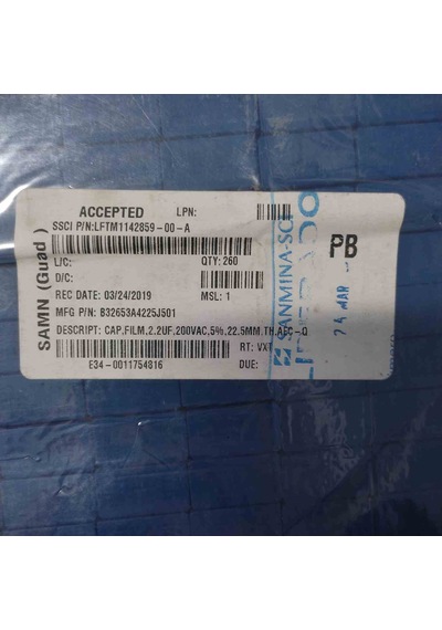 B32653a4225j501 2.2mf 200v 22,5mm Polyester Kondansatör 10 Adet