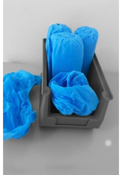 Nonwoven Spunbond Tela Yıkanabilir Mavi Galoş 1000 Adet