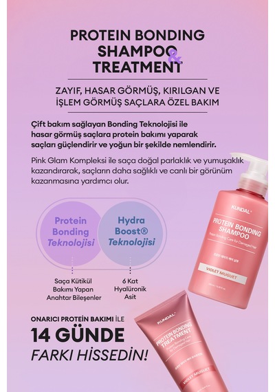 Yıpranmış Saçlara Protein Bakım Seti Kundal Protein Bonding Care Holiday Silk Glow Edition Violet