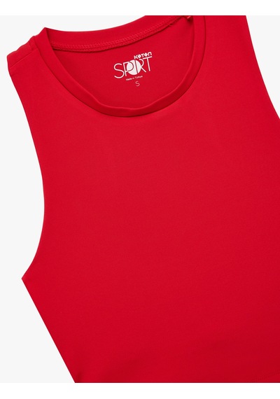 Koton Halter Yaka Slim Fit Kolsuz Sporcu Sütyeni Kırmızı 6wak30115nk Kırmızı