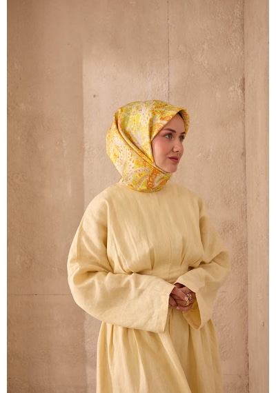 Silk Home Twill İpek Eşarp 11473-09 Sarı, Gümüş, Turuncu, Beyaz, Pembe