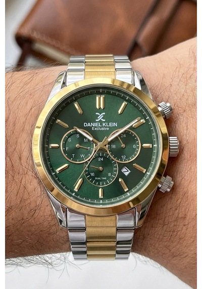 Daniel Klein 8682308439880 Yeşil Special Edition Çelik Kordonlu Sevgili Çift Kol Saatleri Gold - Gümüş