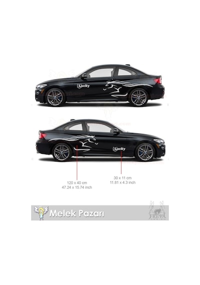 Yarış Atı Araba Çamurluk Sticker. At Nalı Lucky Oto Çıkartma