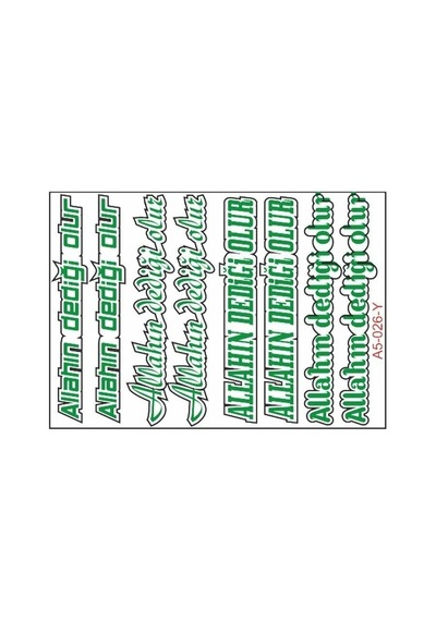A5 Sticker 039 Tek Paket Çoklu Sticker Standart