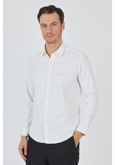 İmza Uzun Kol Düz Bez Ayağı Sert Yaka Cepsiz Pamuklu Classic Slim Fit Gömlek 1004250211 Açık Krem İmza Uzun Kol Düz Bez Ayağı Sert Yaka Cepsiz Pamuklu Classic Slim Fit Gömlek 1004250211 Açık Krem