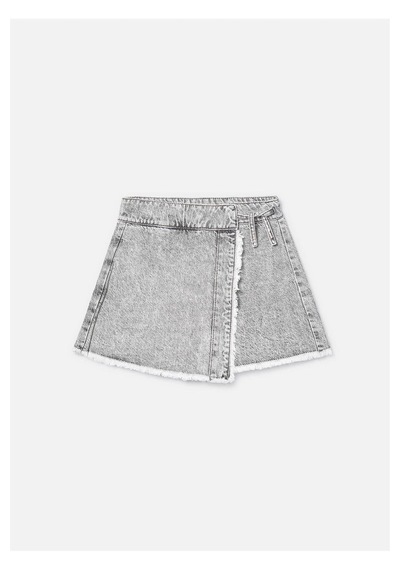 Kız Çocuk Denim Şort Etek Gri 6903 Gri