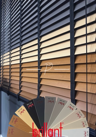 Brillant Ahşap 50 Mm Jaluzi Perde %100 Doğal Ahşap Ekru