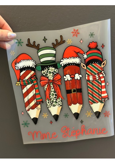 Ütü İle Yapışan Noel Kalemleri Transfer Baskı Arma 24x20 Cm