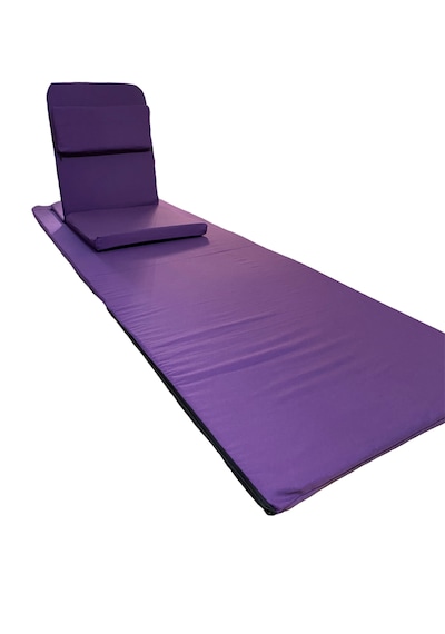 Backjack Meditasyon Sandalyesi Destekli Yer Minderi + 60x180 Kumaş Mat - Backjack 3xl Mat+backjack İkili Set Mor