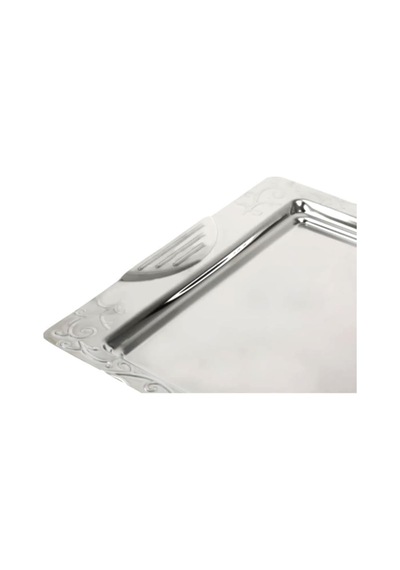 Paslanmaz Çelik Çay Ve Servis Tepsisi 42x30cm Desenli Tepsi Yaşam Boyu Garantili Ultra Lüks Rostfrei Çok Renkli