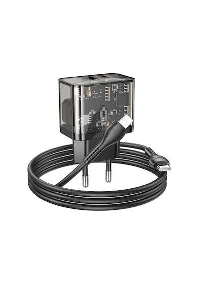 Hoco N34 PD20W USB + Type-C + Lightning Kablo Hızlı Şarj Adaptör Seti