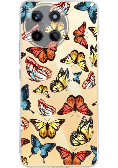 Realme 11 İle Uyumlu Water Color 2 Baskılı Kamera Korumalı Şeffaf Kılıf Şeffaf