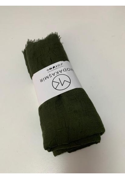 Aminenesil Modakaşmir Bambu Şal Koyu Haki Koyu Yeşil