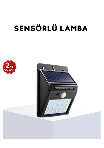 Mey İthalat Solar Güneş Enerjili Hareket Sensörlü 4 Taraflı Bahçe Lambası - Ip65 Su Geçirmez, 100 Led