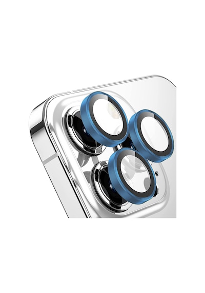 Buff Apple Uyumlu iPhone 13 Pro / 13 Pro Max Kamera Metal Lens Koruyucu Lacivert