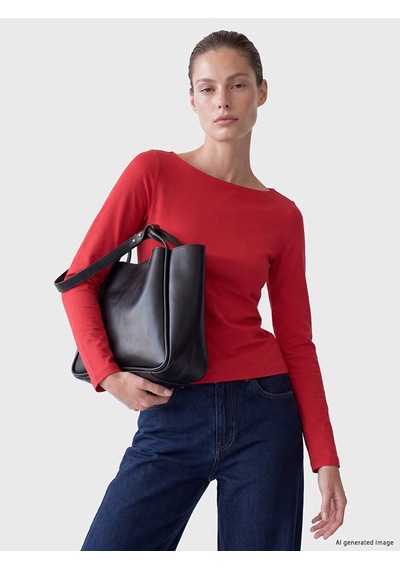 Lc Waikiki Lc Waıkıkı Kırmızı Kayık Yaka Kadın Body