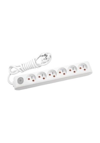 Viko 6'lı Anahtarlı Priz 3x1,5 mm Uzatma Beyaz 6 MT