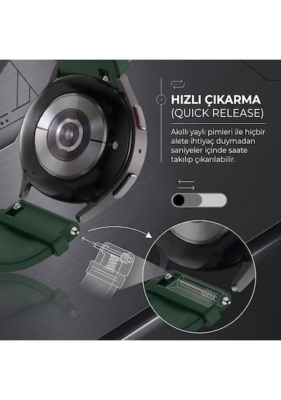 Caseonn Samsung Galaxy Uyumlu Watch 6 44mm Kordon Esnek Spor Silikon Kayış Pudra