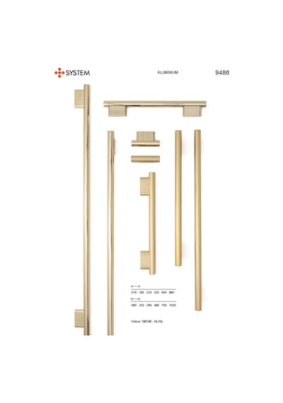 System Mobilya Kulbu Altın Renk 640mm Kulp Sy9486 0640 Gl-gl Çok Renkli