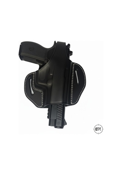 Erolav Cz 75 / Sp-01 Uyumlu Siyah Deri Yarım Kelebek Silah Kılıfı Siyah