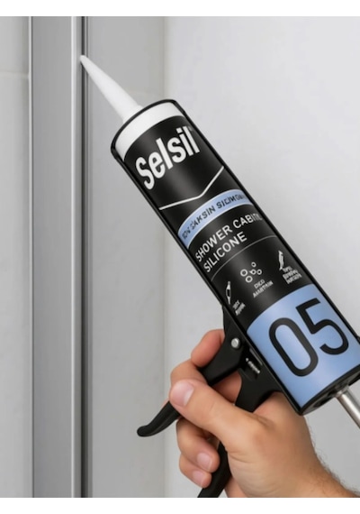 Selsil Duşakabin Silikonu Şeffaf 280 Ml 25 Adet , Plastik Tabanca Şeffaf