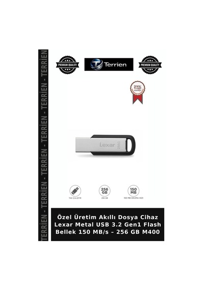 Özel Üretim Akıllı Dosya Cihaz Lexar Metal Usb 3.2 Gen1 Flash Bellek 150 Mb/s 256 Gb M400