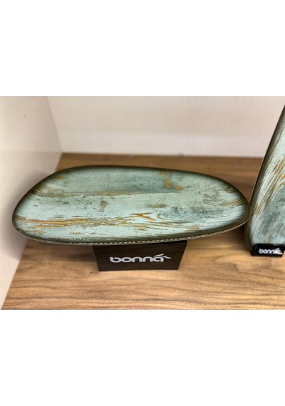 2 Li Büyük Tabak / Servis / Sunum / Meze Tabağı 36 Cm Bonna Madera Mint Vago Platter