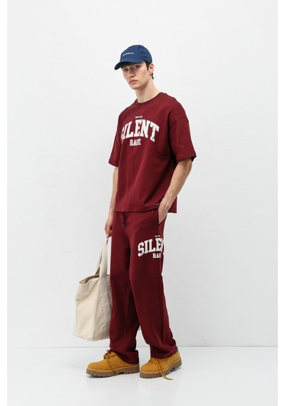 Oversize Baskılı Eşofman Takım V90-27 Bordo