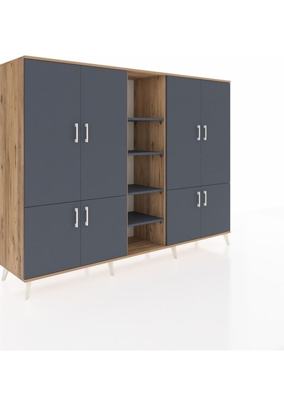 Hyperion Dolap 14 Raflı 8 Kapaklı 220x44x163 Çam-antrasit Çam-antrasit Hyperion Dolap 14 Raflı 8 Kapaklı 220x44x163 Çam-antrasit Çam-antrasit