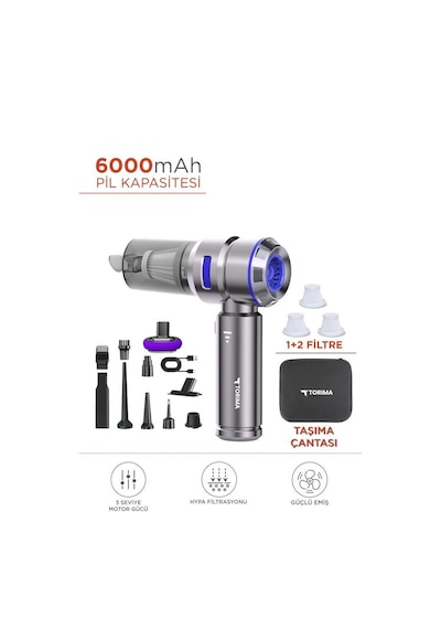 Torima Hl-121 4ın1 Şarjlı Araç Mini El Süpürgesi