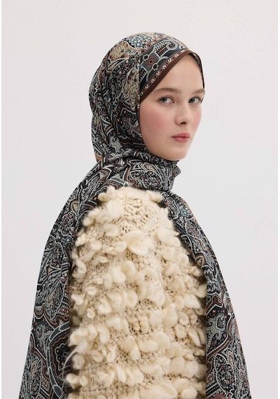 Freshscarfs Helene Desen Şal Füme gri