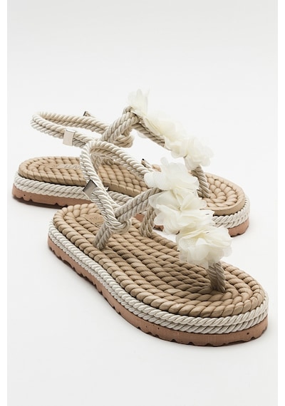 Luvishoes Santra Bej Parmak Arası Kadın Sandalet Bej
