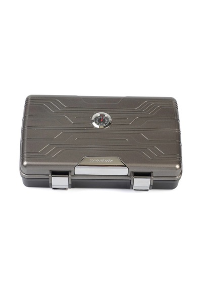 Conquistador Gunmetal Siyah 10 Kapasite Seyahat Humidor Puro Kutusu Cnq-009