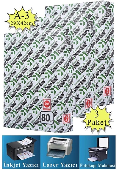 Copierbond Fotokopi Kağıdı A3 80 Gr 500 Lü 3 Paket