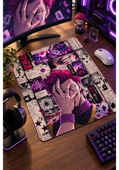 50x40 Cm Hxh Hisoka Desenli Gaming Oyuncu Mouse Pad Kaymaz Taban Büyük Fare Altlığı