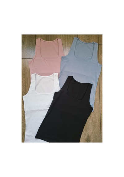 Demirsa Boutique Kare Yaka 4'lü Pudra, Mavi, Siyah Ve Beyaz Renk Pamuklu Kadın Atlet Çok Renkli Demirsa Boutique Kare Yaka 4'lü Pudra, Mavi, Siyah Ve Beyaz Renk Pamuklu Kadın Atlet Çok Renkli