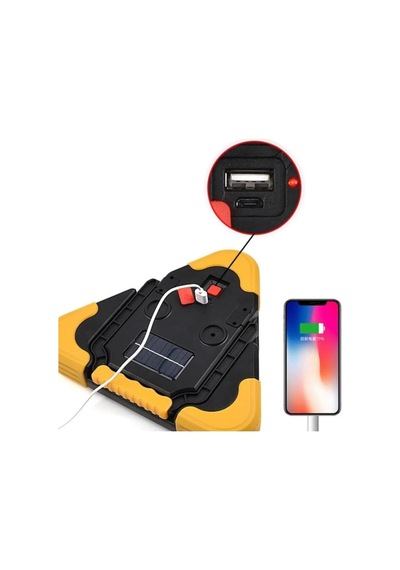 Şarjlı Led Üçgen İkaz Lambası Acil Durum Feneri Usb Şarjlı Yol Güvenlik Işığı