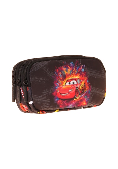 Kaukko Kids Yarış Arabası Baskılı Kırmızı - Siyah Erkek Çocuk Okul Kalemliği Kalem Çantası - L5401 Çok Renkli