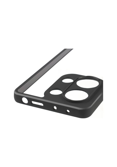 Redmi Note 13 Pro 4g Kılıf Kamera Korumalı Şeffaf Arka Yüzey Uzrm New Roll Kapak - Siyah Siyah