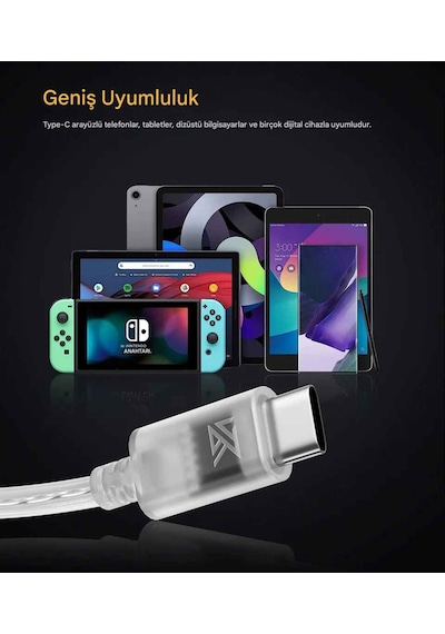 Kz Type-c Gümüş Dac Kulaklık Kablosu Mikrofonlu