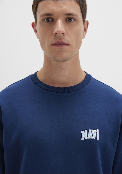 Mavi - Mavi Logo Baskılı Mavi Sweatshirt 0611716-89353 Lacivert