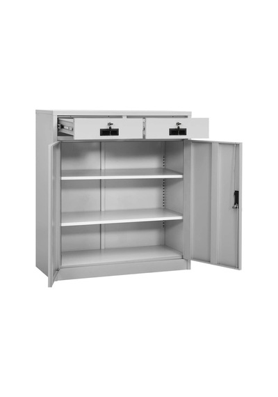 Tr Açık Gri Metal Ofis Saklama Dolabı, 90 X 40 X 102 Cm, 2 Ayarlanabilir Raf, Evrak Düzenlemesi İçin Dayanıklı Sa Genel