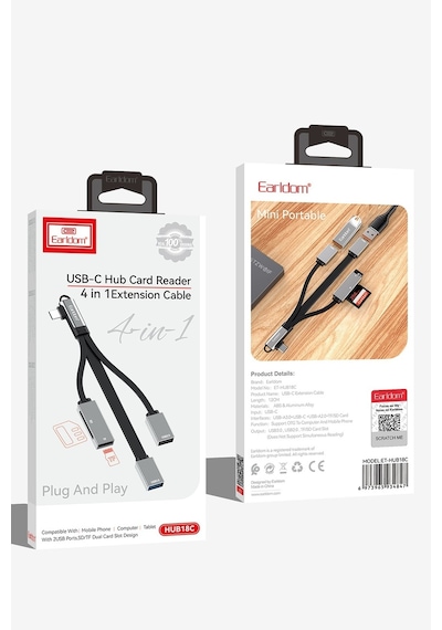 Earldom Hub18c 4in1 Type-c To Usb 3.0 / Usb 2.0 / Sd/tf Kart M414