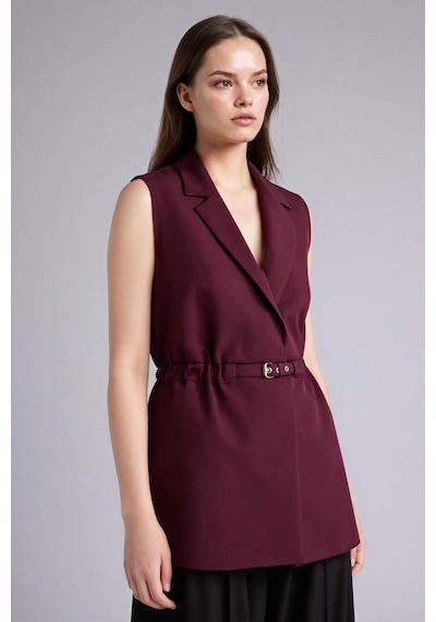 Defacto Fıtted Ceket Yaka Yelek D4784ax26spbr151 Bordo-br151
