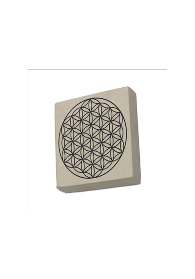 Yaşam Çiçeği Deseni Baskılı Taş Magnet 5x5