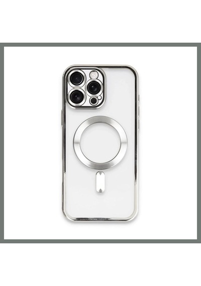 Bezos İphone 16 Pro Uyumlu Kılıf Kross Magneticsafe Kapak - Gümüş Mmbz