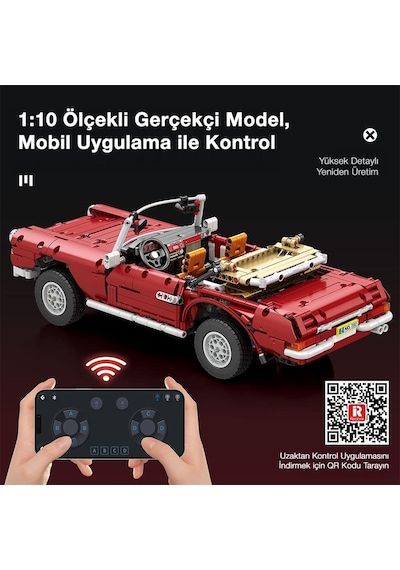 Reobrix Technic 11005-d Mercedes Benz 280sl Araba Kumanda&motorlu Yaratıcı Yapı Blok Seti Building Blocks - 1578 Parça