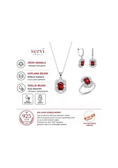 Servi 925 Ayar Gümüş Radiant Baget Set-33 43627863